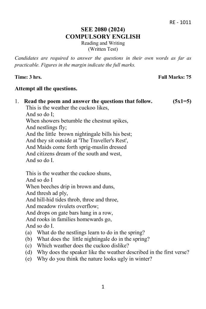 compulsory english model set 2 1 images 0 Hiexams